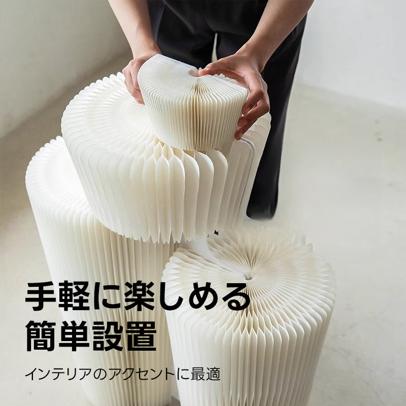 Kraft Paper アートサイドテーブル｜多軸構造の折り畳み式アートデザインでラックやテーブルとしても活躍