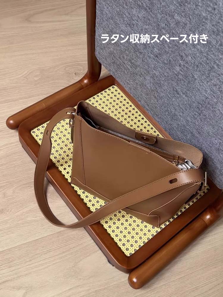【在庫処分セール】ラタン収納付きツゲ材スタンドミラー