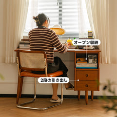 Woody Prime Box 収納付き木製ワークデスク【高級天然ツゲ材】