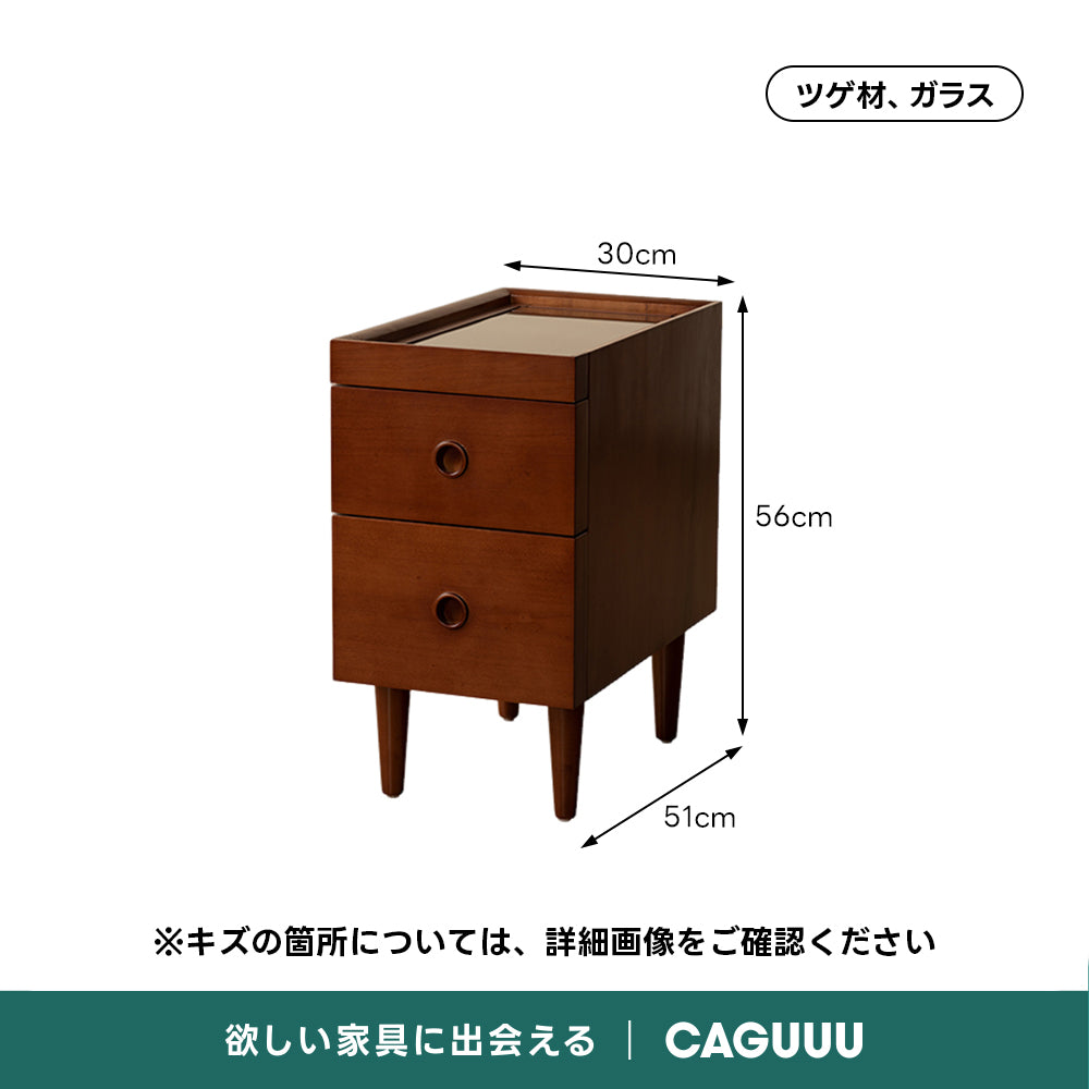 【OUTLET品】Woody Prime Vintage Box スリムサイドボード【高級天然ツゲ材】