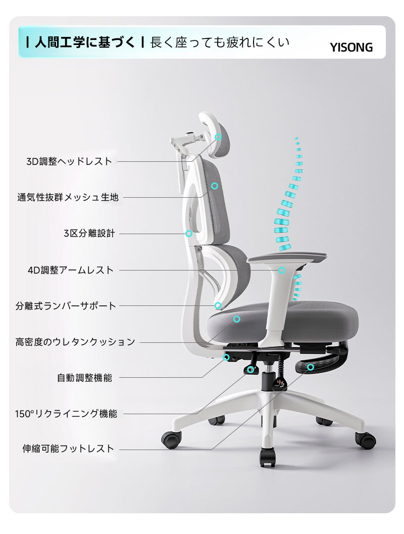 【OUTLET品】多機能回転式オフィスチェア