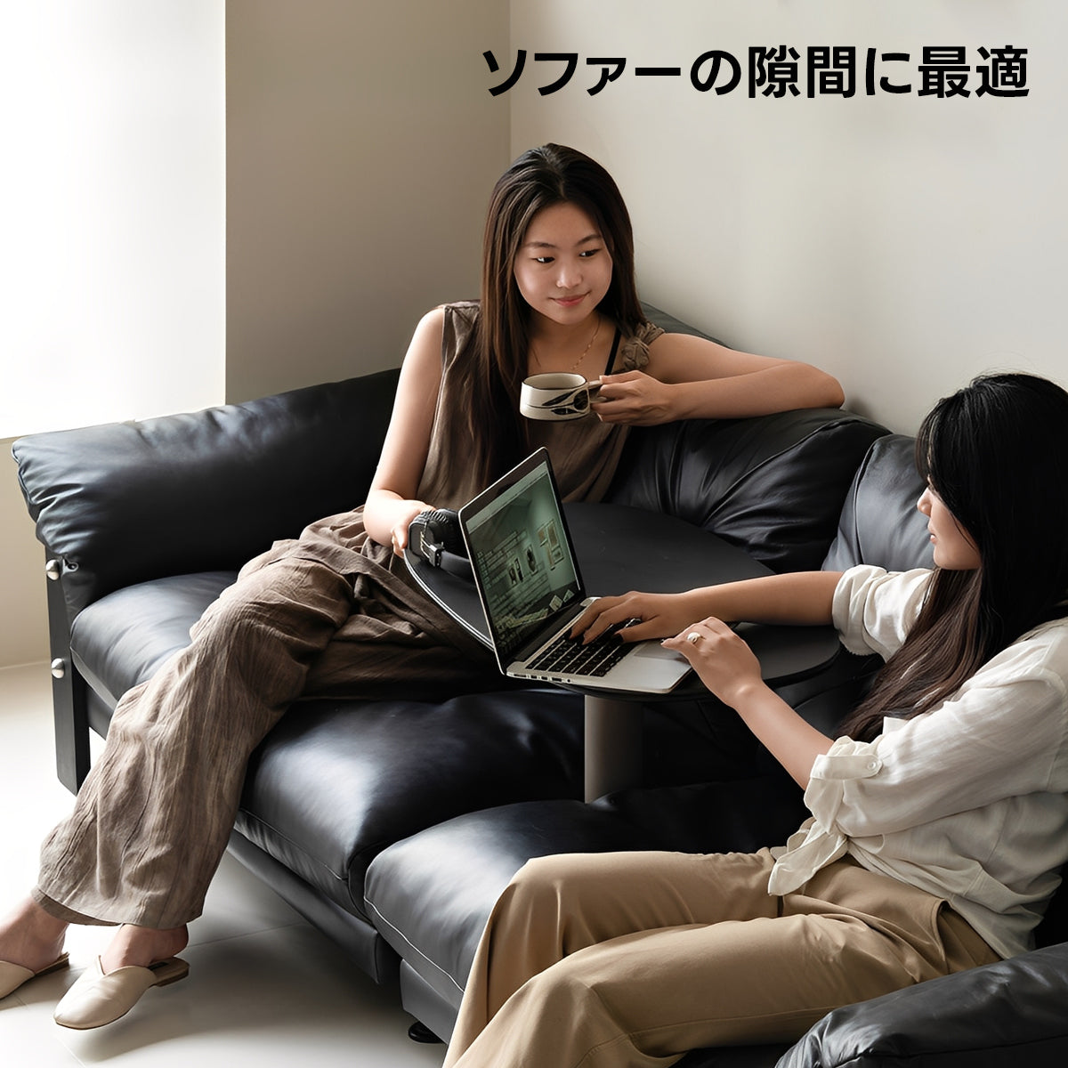 昇降式スマートサイドセラミックテーブル｜どこでも使いやすい昇降機能とモダンデザイン