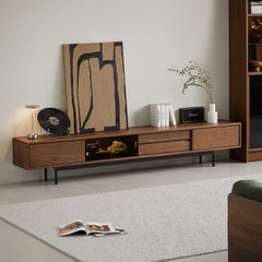 Woody Prime Walnut ナチュラルモダンテレビボード【高級天然ブラックウォールナット材】