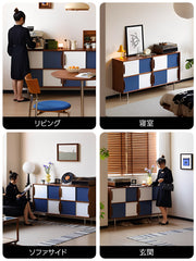 Woody Prime Vintage Box ツートンパネルキャビネット【高級天然ツゲ材】