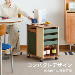 Woody Prime Cherry レトロデザインカラーワゴン【高級天然チェリー材】