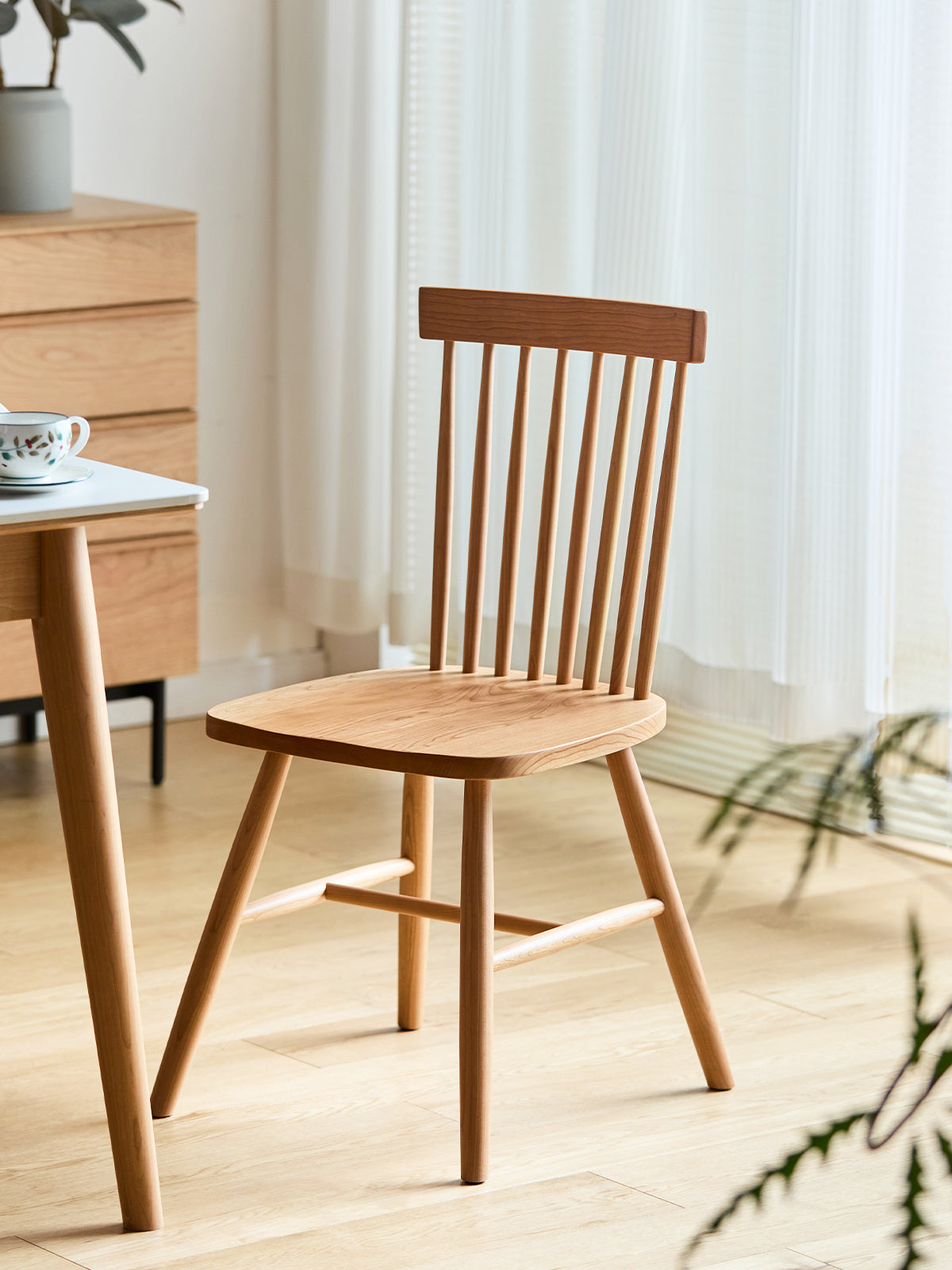 Woody Prime Cherry ナチュラルスティックバックチェア【高級天然チェリー材】【椅子2脚セット5%OFF】