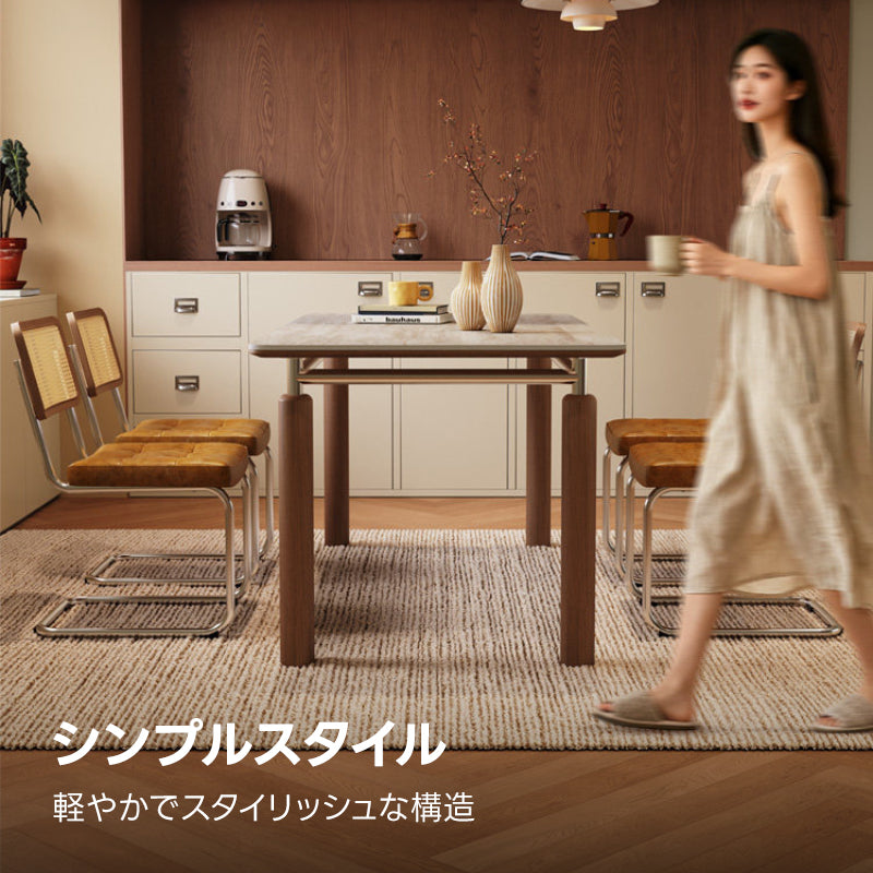 レトロモダンダイニングテーブル｜異素材による抜群の耐久性とデザイン