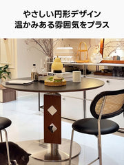 セラミックモダンラウンドテーブル｜シンプルデザインと長く使える耐熱・耐傷性天板