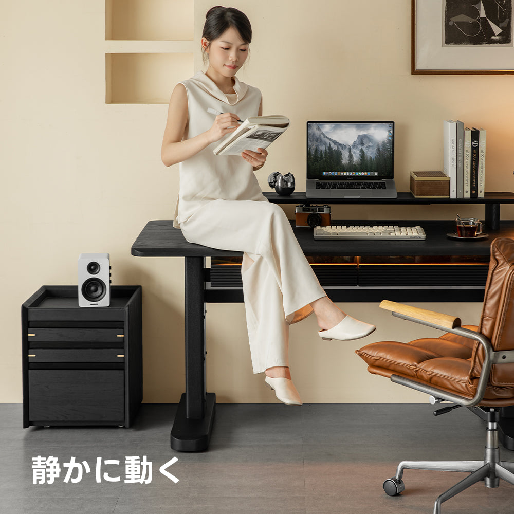 【YouTuberヒカルの動画で紹介！】Woody Aura 電動昇降デスク【組立サービス付】【高級天然ホワイトアッシュ材】