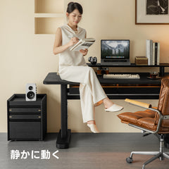 【OUTLET品】Woody Aura 電動昇降デスク【高級天然ホワイトアッシュ材】