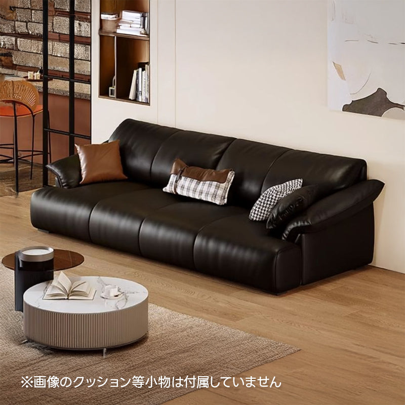 レザーファブリックワイドソファ