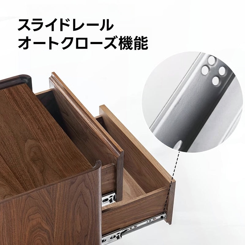 天然木ナイトテーブル