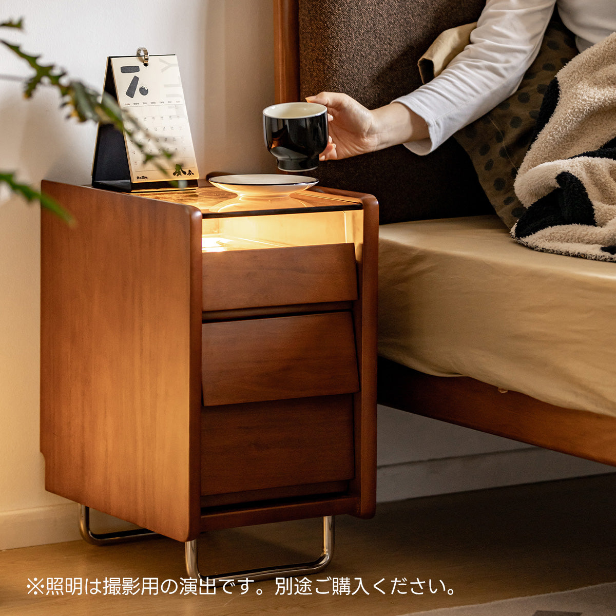 Woody Prime Box スリムナイトキャビネット【高級天然ツゲ材】