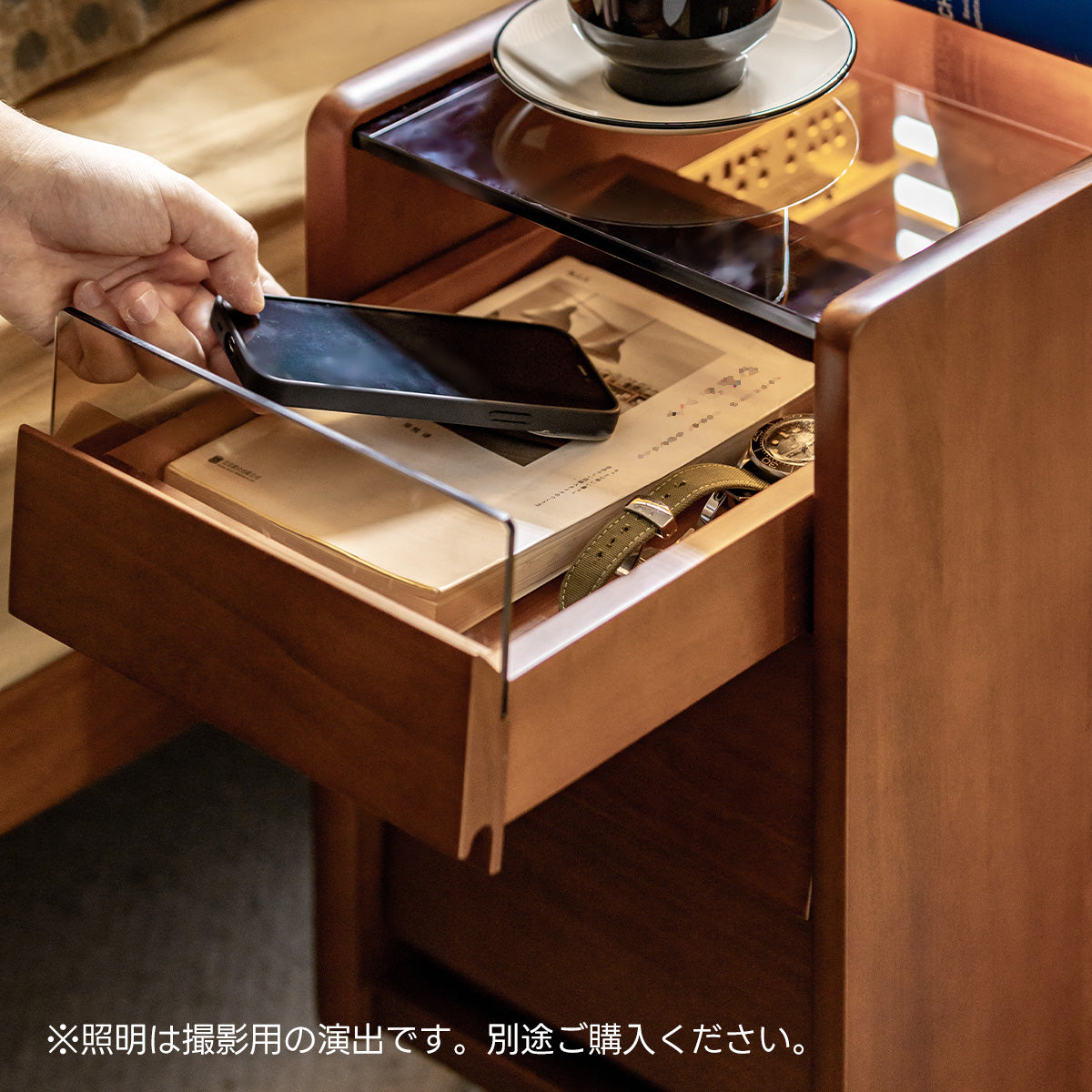 Woody Prime Box スリムナイトキャビネット【高級天然ツゲ材】