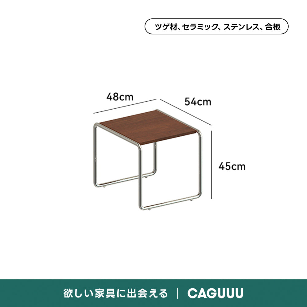 Woody Prime Box 異素材組み合わせローテーブル【高級天然ツゲ材】
