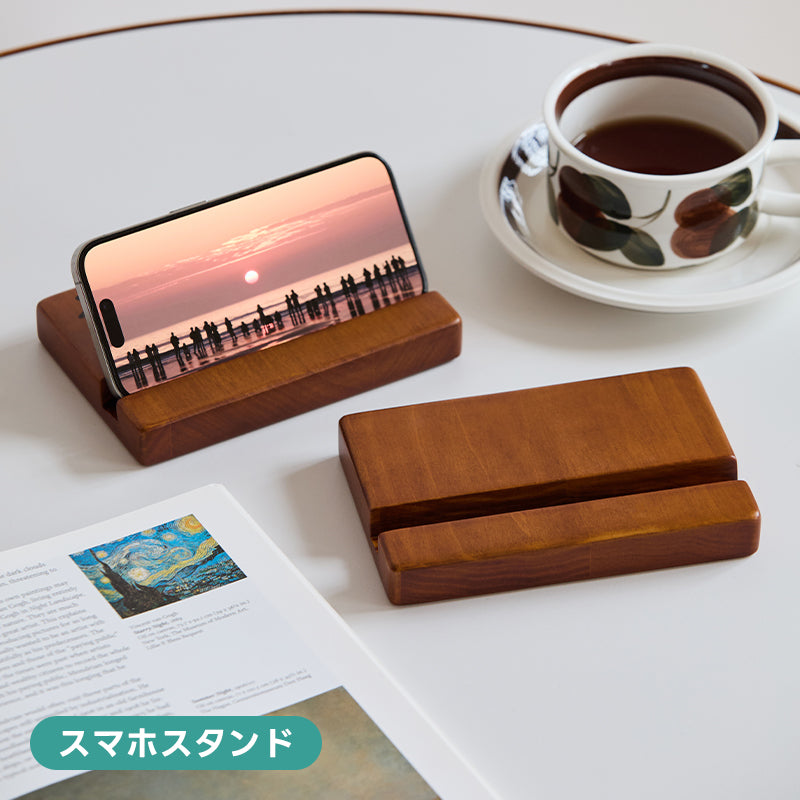 Woody Prime Box ツゲ材スマホスタンド【高級天然ツゲ材】