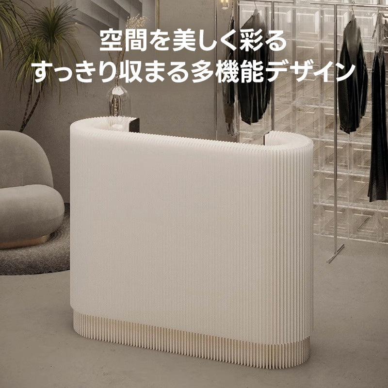 Kraft Paper サークルカウンター｜2段の収納スペース付きでどこでもすぐに使える折り畳み式