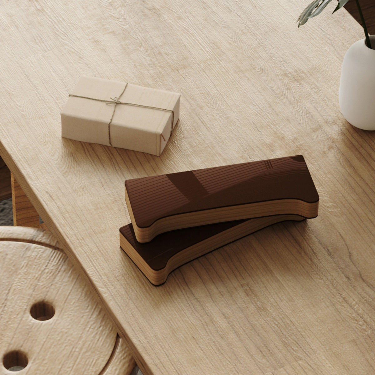 Kraft Paper バンブーサイドテーブル｜ディスプレイやテーブルなど多用途に重ねて使える竹デザイン
