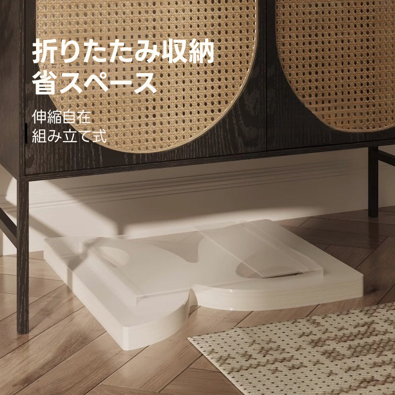 Kraft Paper エレガントウェーブテーブル｜引き伸ばすだけですぐに使える上品な折り畳み式テーブル