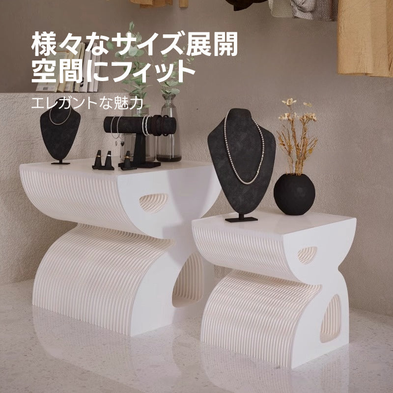 Kraft Paper エレガントウェーブテーブル｜引き伸ばすだけですぐに使える上品な折り畳み式テーブル