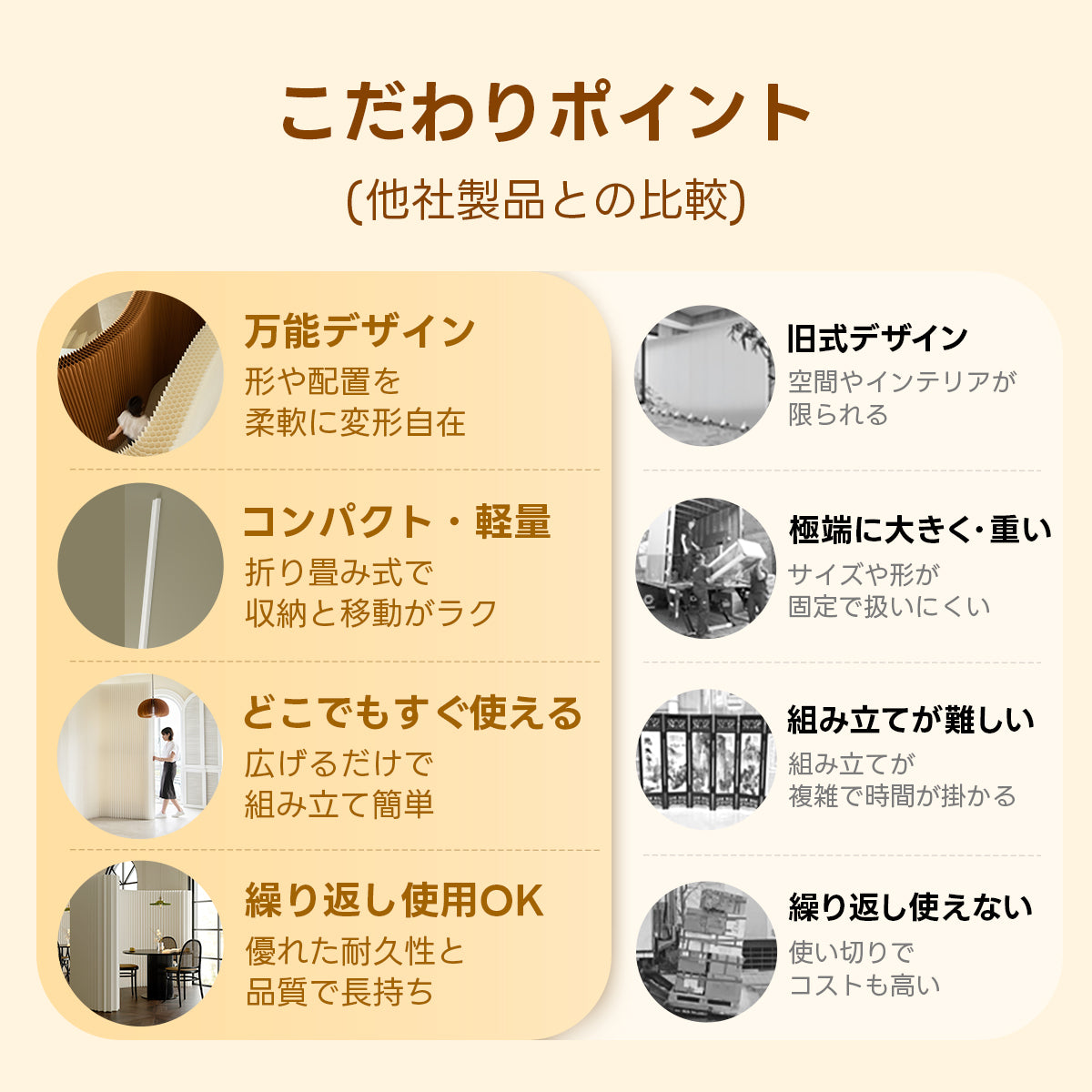 シンプルマルチパーテーション｜本1冊分の厚さに収納できる折り畳み式