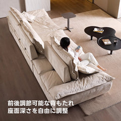 【売れ筋】取り外せるクッション付きスライド式ワイドソファ【色・サイズ・素材カスタマイズ可】