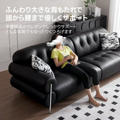 【OUTLET品】ヴィンテージ風本革リビングソファ
