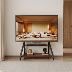 クラシックモダンテレビスタンド｜耐荷重100kgの圧倒的耐久力と場所を選ばない静音キャスター付き