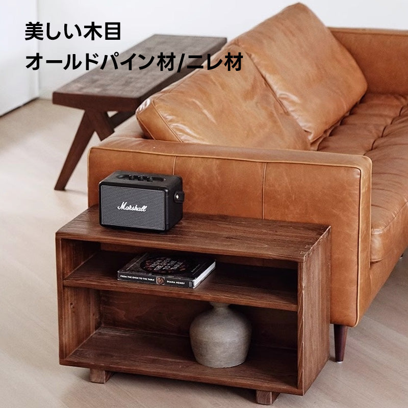 【在庫処分セール】ヴィンテージ調天然木サイドテーブル