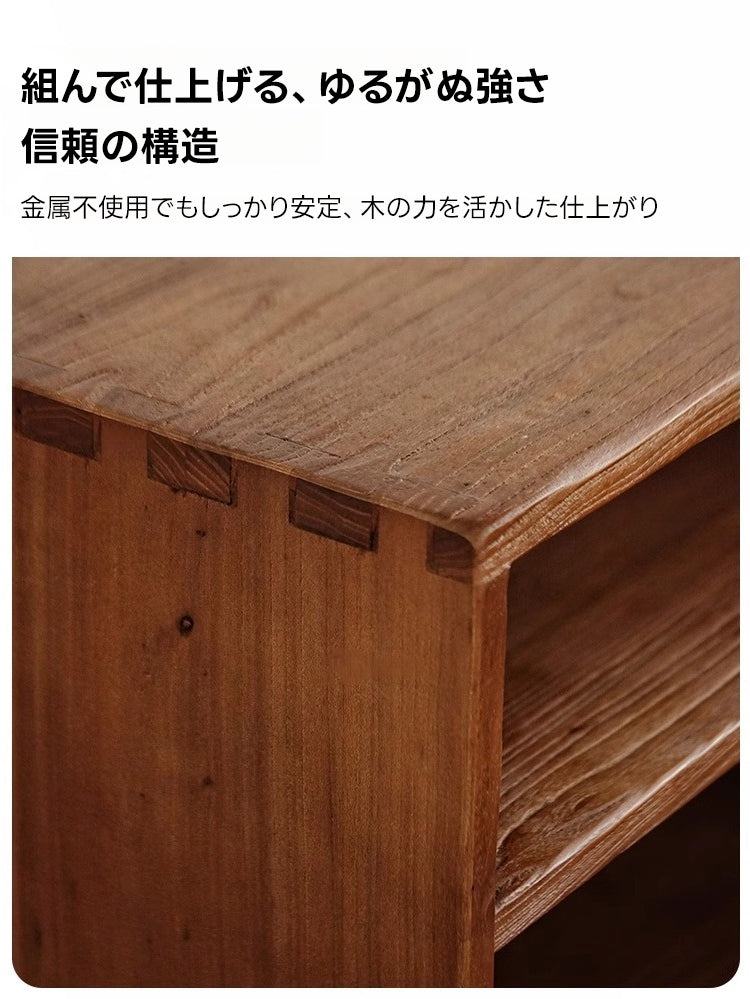 【在庫処分セール】ヴィンテージ調天然木サイドテーブル