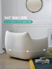 シングルボリュームソファ｜猫耳デザインのクッションに包まれる360°回転デザインソファ