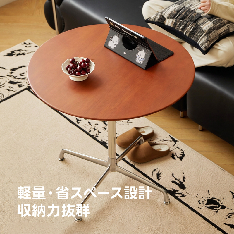 【OUTLET品】Woody Prime Vintage Box 木製ミニラウンドダイニングテーブル【高級天然ツゲ材】