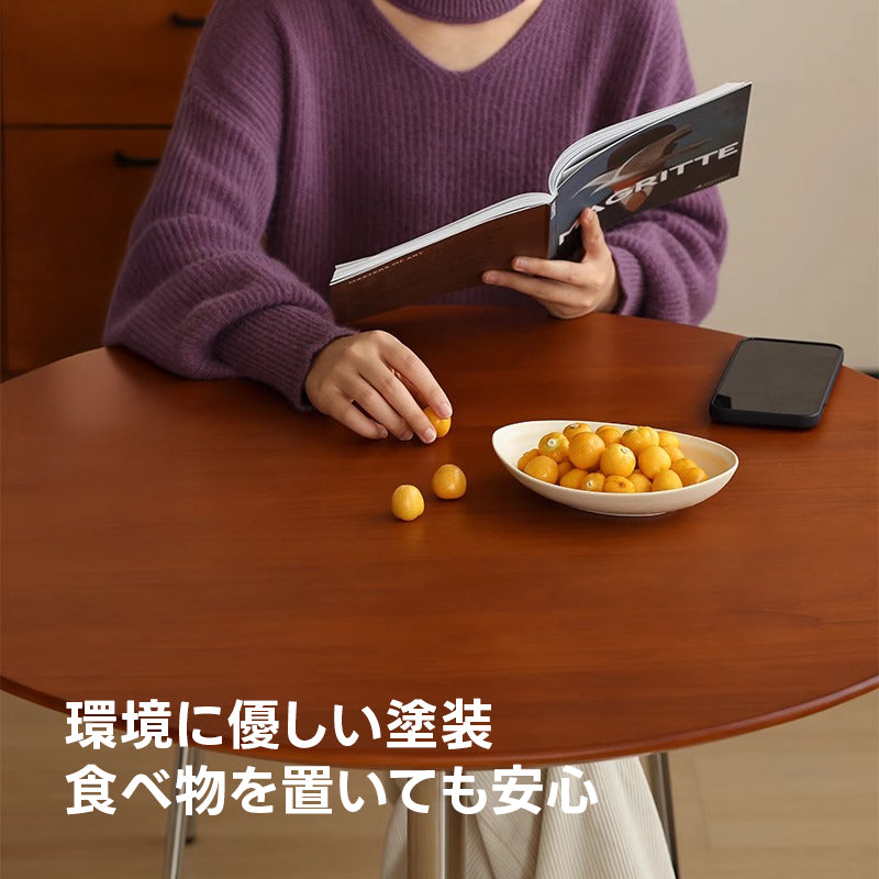 【OUTLET品】Woody Prime Vintage Box 木製ミニラウンドダイニングテーブル【高級天然ツゲ材】