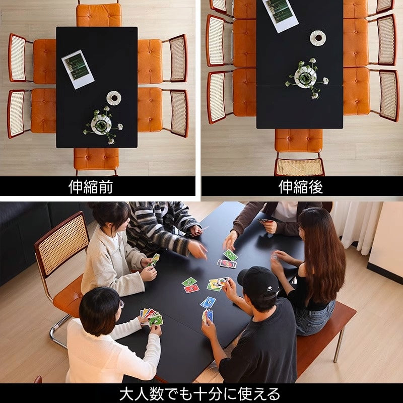 Woody Prime Vintage Box 伸長式セラミックスレートダイニングテーブル【高級天然ツゲ材】