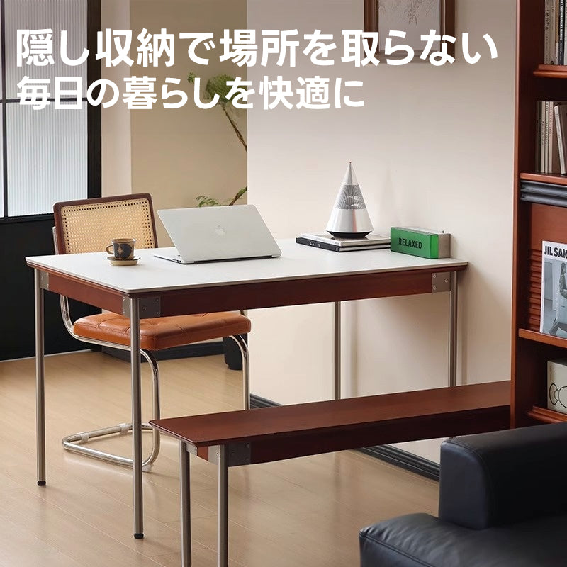 Woody Prime Vintage Box 伸長式セラミックスレートダイニングテーブル【高級天然ツゲ材】