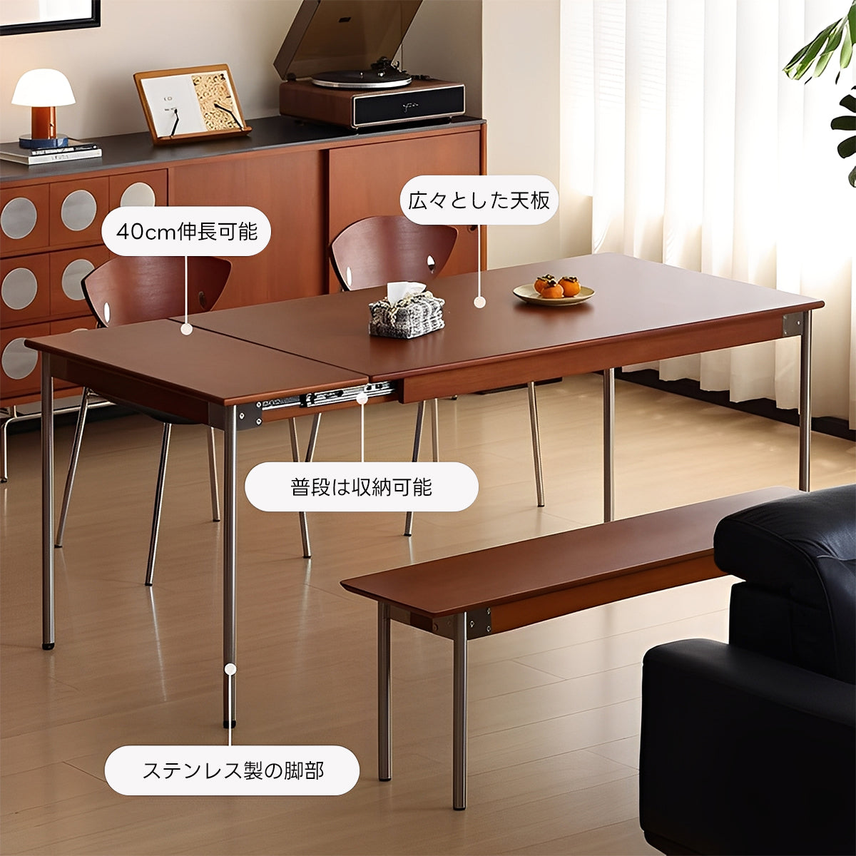 【OUTLET品】Woody   Prime Vintage Box 伸縮式ダイニングテーブル【高級天然ツゲ材】