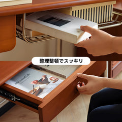 Woody Prime Vintage Box 異素材デザインデスク【高級天然ツゲ材】