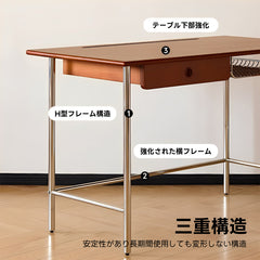 Woody Prime Vintage Box 異素材デザインデスク【高級天然ツゲ材】