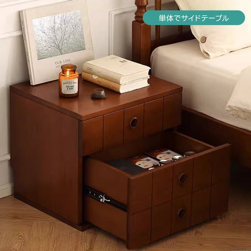 Woody Prime Vintage Box クラシックデザイン多段収納キャビネット【高級天然ツゲ材】