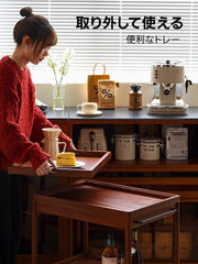 Woody Prime Vintage Box キャスター付き木製レトロワゴン【高級天然ツゲ材】