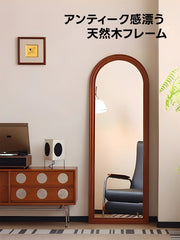 Woody Prime Vintage Box アンティーク調アーチミラー【高級天然ツゲ材】