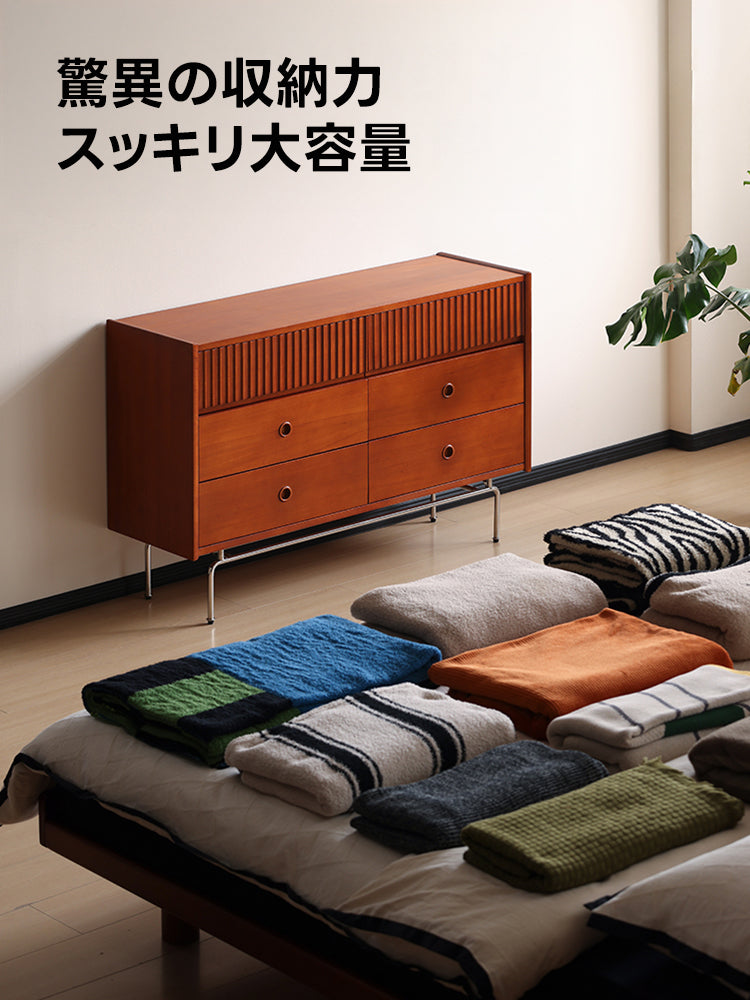 Woody Prime Vintage Box ナチュラルラインローチェスト【高級天然ツゲ材】