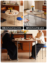 2WAYセラミック円卓テーブル｜耐摩耗・耐熱性天板と丈夫なフレーム構造