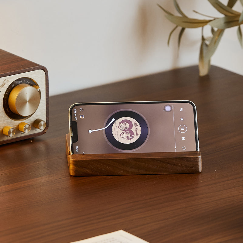 Woody Prime Walnut スマホスタンド【高級天然ブラックウォールナット材】