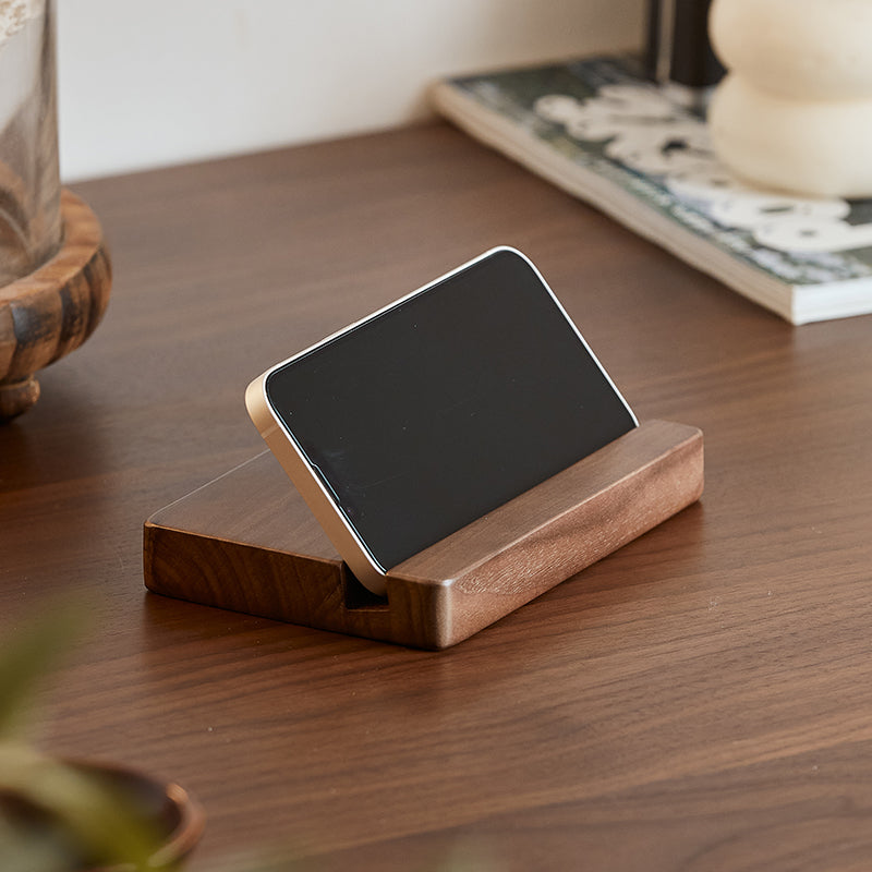 Woody Prime Walnut スマホスタンド【高級天然ブラックウォールナット材】