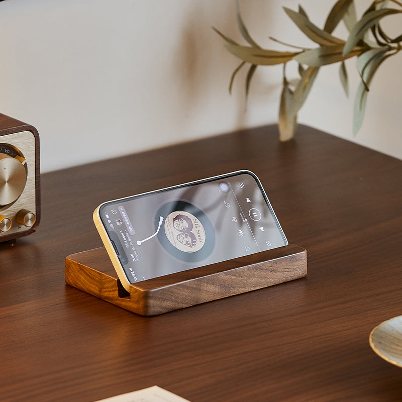 Woody Prime Walnut スマホスタンド【高級天然ブラックウォールナット材】