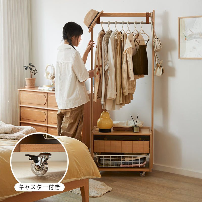 【OUTLET品】シンプルフレームブナ材ハンガーラック