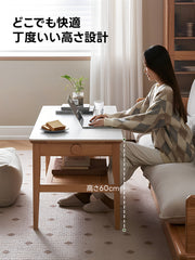 北欧風セラミックセンターテーブル｜多彩な収納空間と抜群の耐荷重性天板