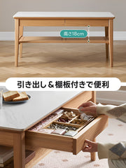 北欧風セラミックセンターテーブル｜多彩な収納空間と抜群の耐荷重性天板