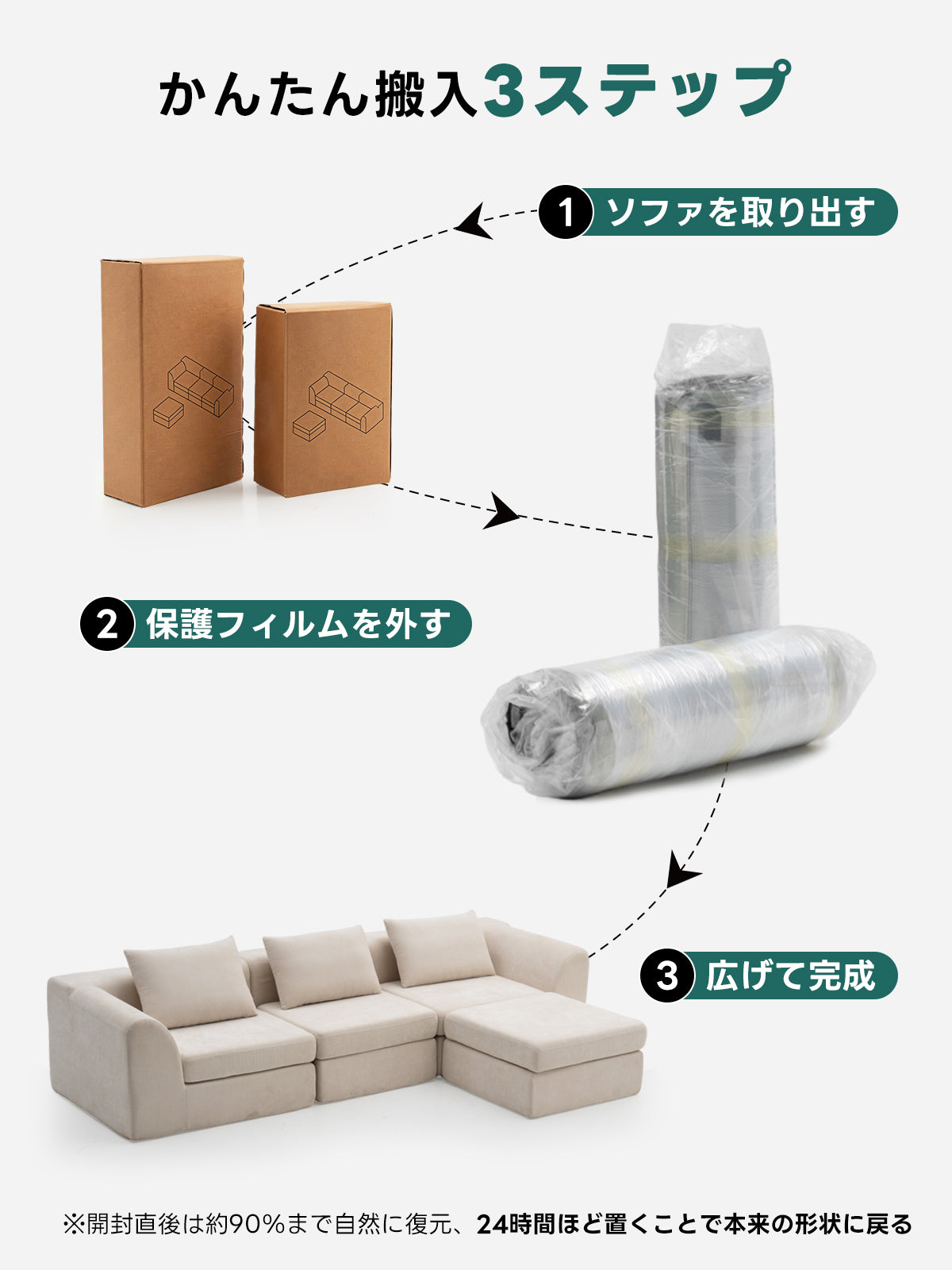 Soft Prime モジュール式クラシックソファ｜ふっくら高弾力クッションと耐久性に優れたシェニール織生地